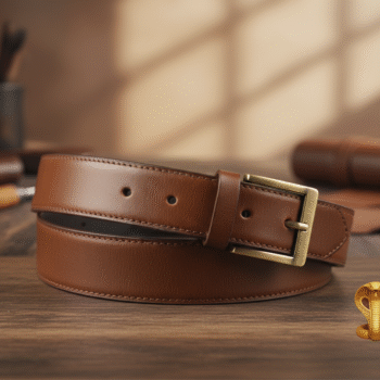 Brown leather belt