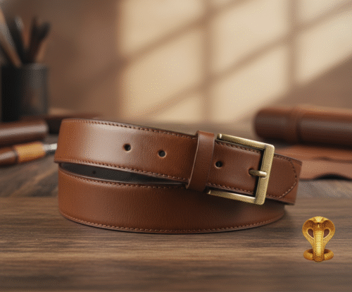 Brown leather belt