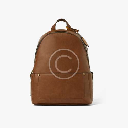 Brown leather backpack